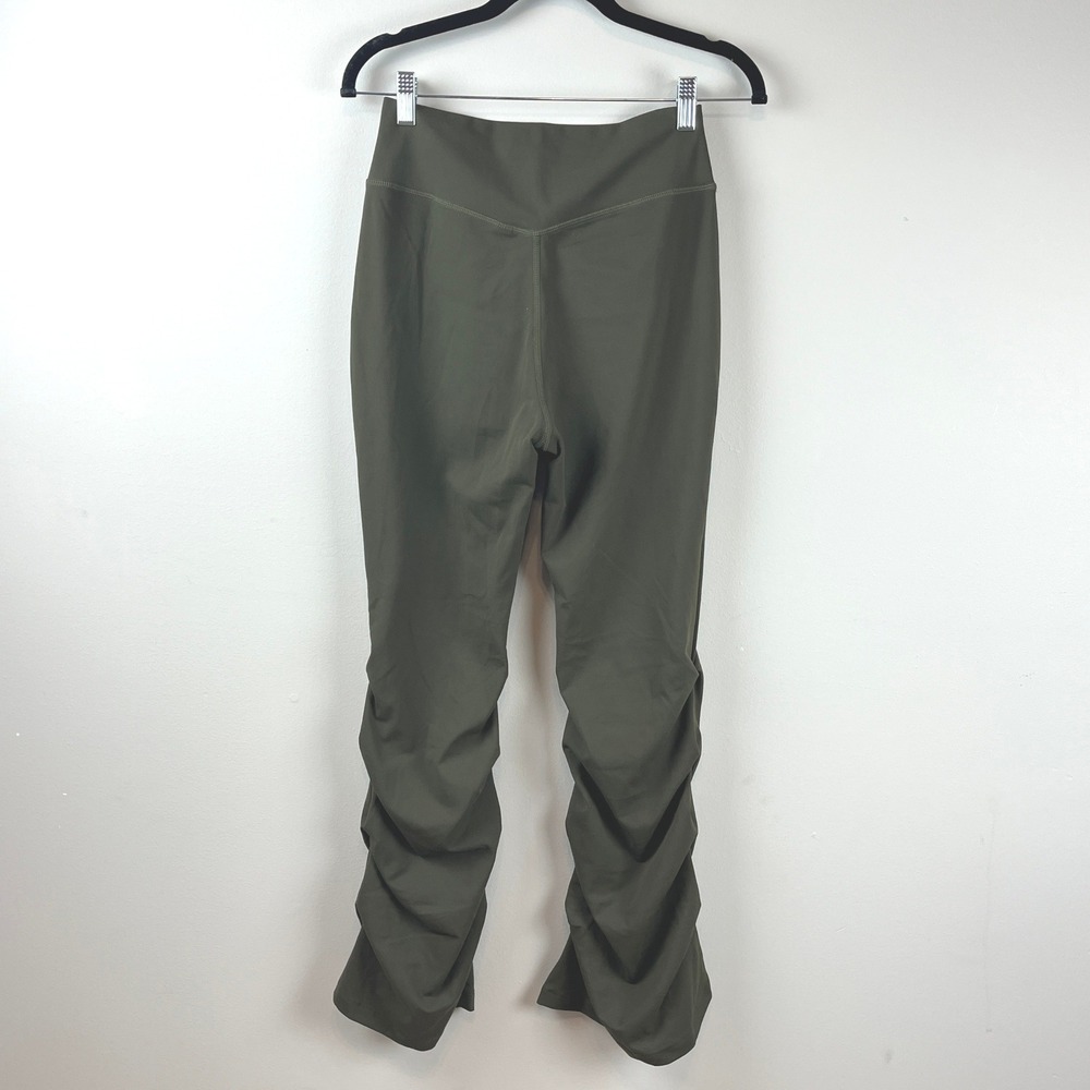 2/$30 New EcoCloudful Fabric Layered Ruched Flare Pants Lone Pine Green Medium - Picture 9 of 12